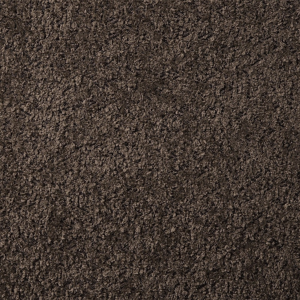 Geny Modular Sofa 7 Pillows Curved Brown Boucle Fabric 145 Inch BM327618