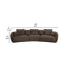 Geny Modular Sofa 7 Pillows Curved Brown Boucle Fabric 145 Inch BM327618