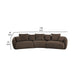 Geny Modular Sofa 7 Pillows Curved Brown Boucle Fabric 145 Inch BM327618
