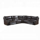 Saley Power Motion Sectional Sofa, Dark Brown Faux Leather 133 Inch