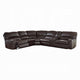 Saley Power Motion Sectional Sofa Dark Brown Faux Leather 133 Inch BM327619