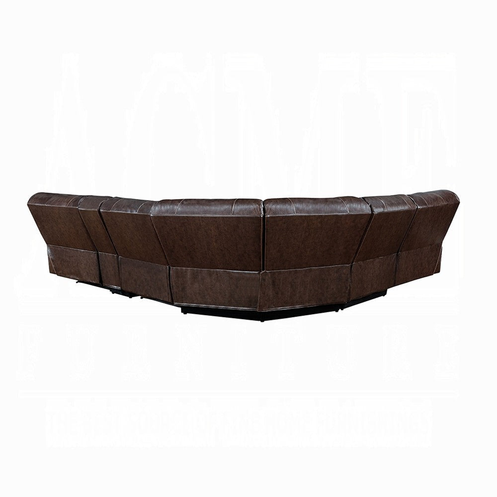 Saley Power Motion Sectional Sofa Dark Brown Faux Leather 133 Inch BM327619