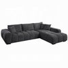 Sena L Sectional Sofa 3 Accent Pillows Gray Linen Fabric 121 Inch BM327620
