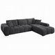 Sena L Sectional Sofa 3 Accent Pillows Gray Linen Fabric 121 Inch BM327620