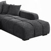 Sena L Sectional Sofa 3 Accent Pillows Gray Linen Fabric 121 Inch BM327620