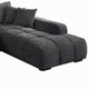 Sena L Sectional Sofa 3 Accent Pillows Gray Linen Fabric 121 Inch BM327620
