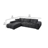 Sena L Sectional Sofa 3 Accent Pillows Gray Linen Fabric 121 Inch BM327620