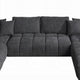 Cloe U Sectional Sofa 3 Accent Pillows Gray Linen Fabric 149 Inch BM327621