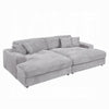 Liny 2pc Sectional Sofa Daybed Set, 4 Throw Pillows, Light Gray Velvet