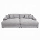 Liny 2pc Sectional Sofa Daybed Set 4 Throw Pillows Light Gray Velvet BM327622
