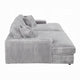 Liny 2pc Sectional Sofa Daybed Set 4 Throw Pillows Light Gray Velvet BM327622