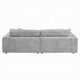 Liny 2pc Sectional Sofa Daybed Set 4 Throw Pillows Light Gray Velvet BM327622