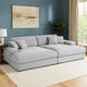 Liny 2pc Sectional Sofa Daybed Set, 4 Throw Pillows, Light Gray Velvet