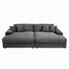Liny 2pc Sectional Sofa Daybed Set 4 Throw Pillows Dark Gray Velvet BM327623