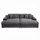 Liny 2pc Sectional Sofa Daybed Set 4 Throw Pillows Dark Gray Velvet BM327623