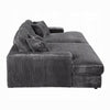 Liny 2pc Sectional Sofa Daybed Set 4 Throw Pillows Dark Gray Velvet BM327623