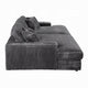 Liny 2pc Sectional Sofa Daybed Set 4 Throw Pillows Dark Gray Velvet BM327623