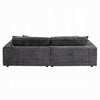 Liny 2pc Sectional Sofa Daybed Set 4 Throw Pillows Dark Gray Velvet BM327623