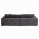 Liny 2pc Sectional Sofa Daybed Set 4 Throw Pillows Dark Gray Velvet BM327623