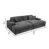 Liny 2pc Sectional Sofa Daybed Set 4 Throw Pillows Dark Gray Velvet BM327623