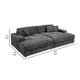 Liny 2pc Sectional Sofa Daybed Set 4 Throw Pillows Dark Gray Velvet BM327623