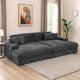 Liny 2pc Sectional Sofa Daybed Set, 4 Throw Pillows, Dark Gray Velvet
