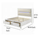 Rara King Size Bed 2 Storage Drawers LED White Boucle Upholstery