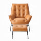 Quiza 2pc Set Accent Chair and Ottoman Sandstone Top Grain Leather BM327629