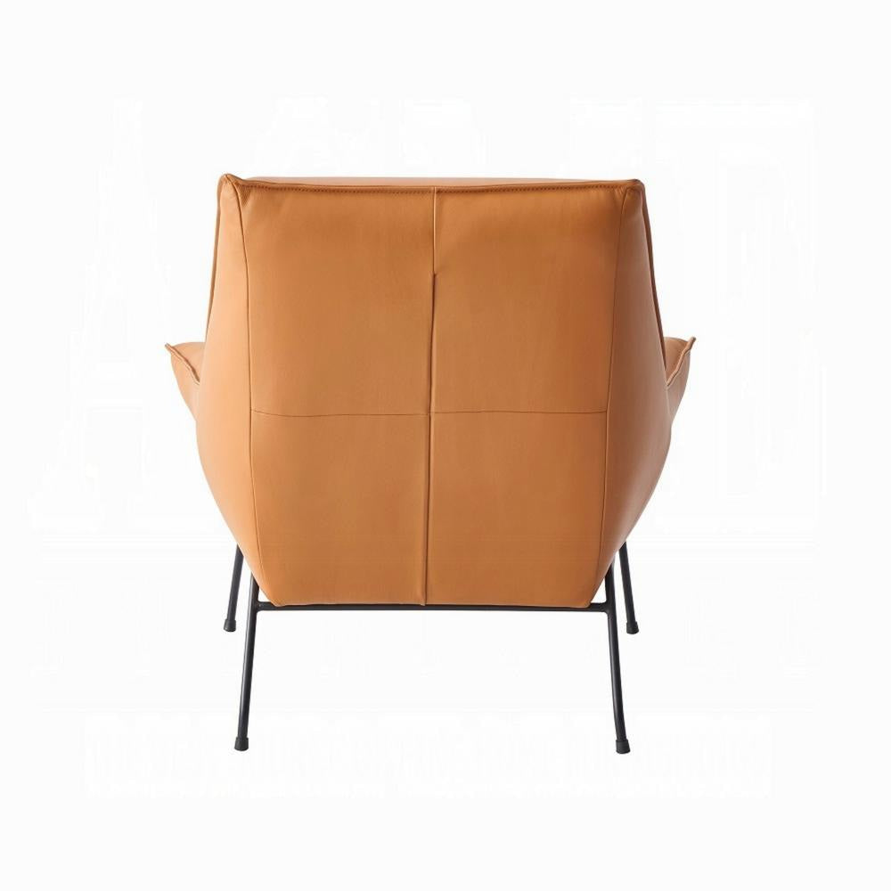 Quiza 2pc Set Accent Chair and Ottoman Sandstone Top Grain Leather BM327629