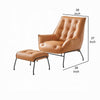 Quiza 2pc Set Accent Chair and Ottoman Sandstone Top Grain Leather BM327629