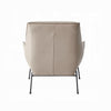 Quiza 2pc Set Accent Chair and Ottoman Khaki Top Grain Leather Metal BM327630