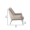 Quiza 2pc Set Accent Chair and Ottoman Khaki Top Grain Leather Metal BM327630