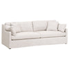 95 Inch Slope Arm Sofa, 4 Throw Pillows, Smooth Texture Bisque White