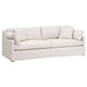 95 Inch Slope Arm Sofa, 4 Throw Pillows, Smooth Texture Bisque White