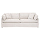 95 Inch Slope Arm Sofa 4 Throw Pillows Smooth Texture Bisque White BM327642
