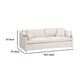 95 Inch Slope Arm Sofa 4 Throw Pillows Smooth Texture Bisque White BM327642