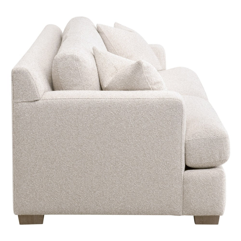 Dev Sofa 92 Inch 2 Square Throw Pillows Smooth Texture Snow White BM327643