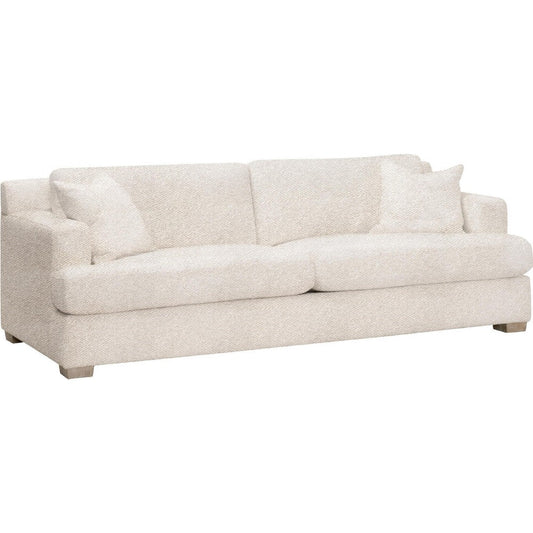 Dev Sofa, 92 Inch, 2 Square Throw PIllows, Smooth Texture Beige