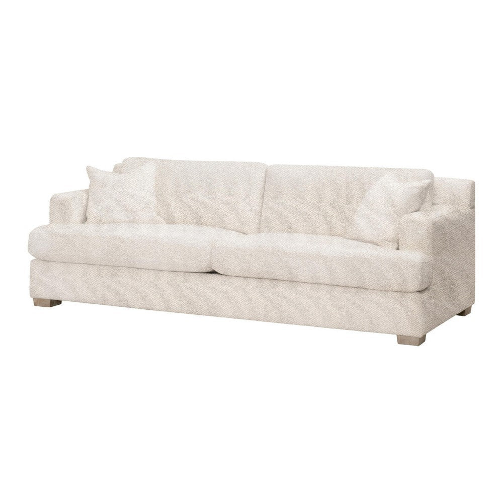 Dev Sofa 92 Inch 2 Square Throw PIllows Smooth Texture Beige BM327644