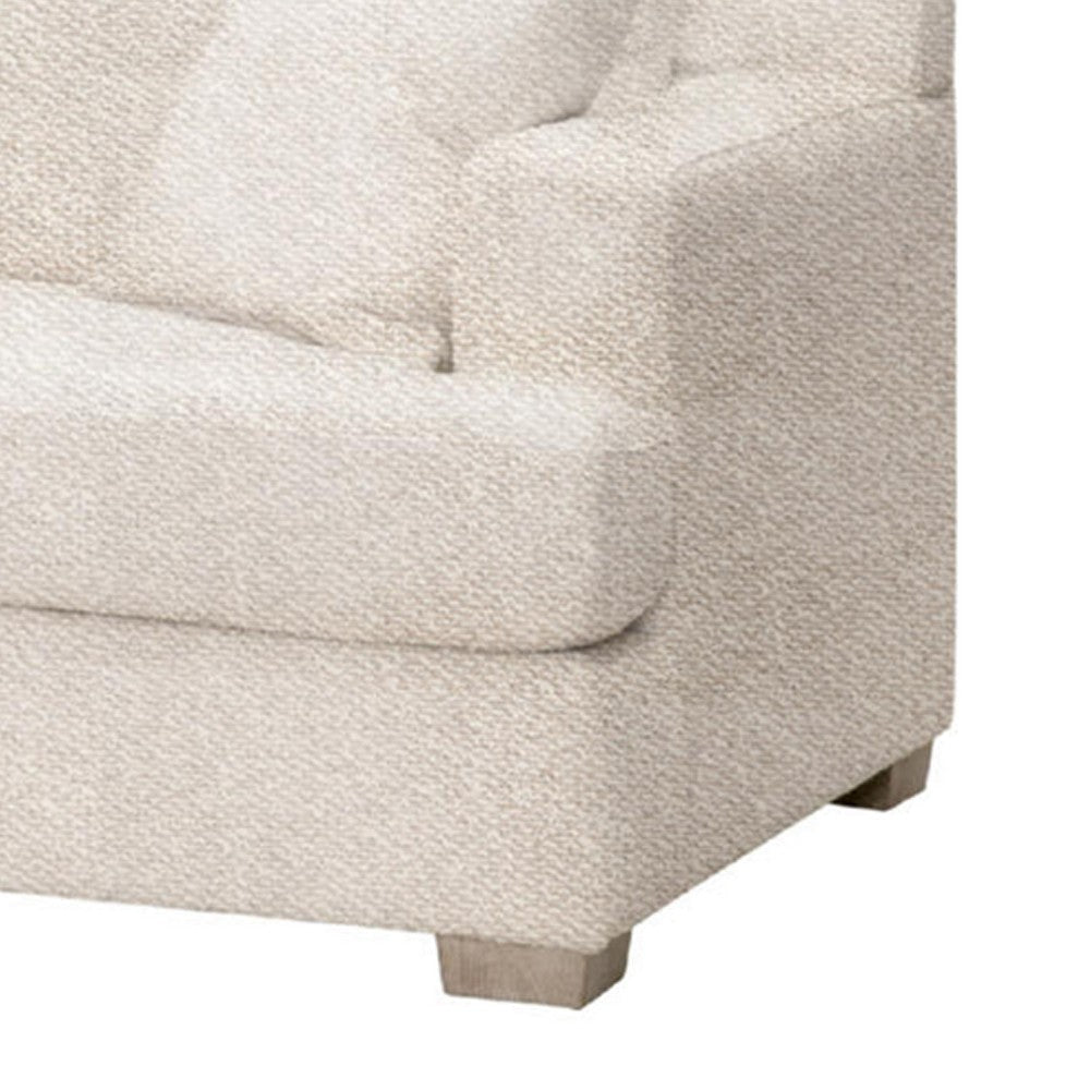 Dev Sofa 92 Inch 2 Square Throw PIllows Smooth Texture Beige BM327644