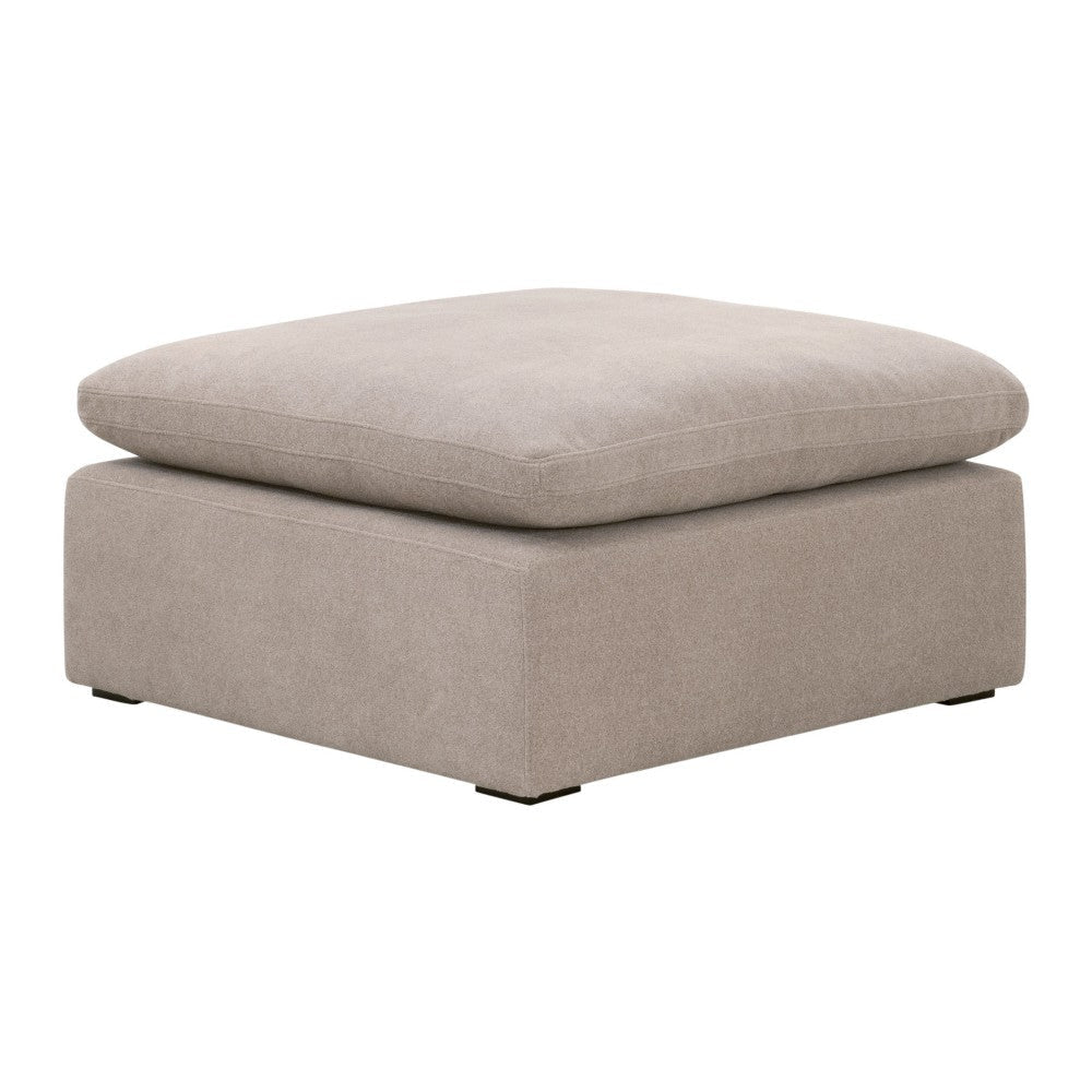 Lyra Ottoman, 40 Inch, Gray Smooth Texture Design, Solid Birch Wood