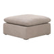 Lyra Ottoman, 40 Inch, Gray Smooth Texture Design, Solid Birch Wood
