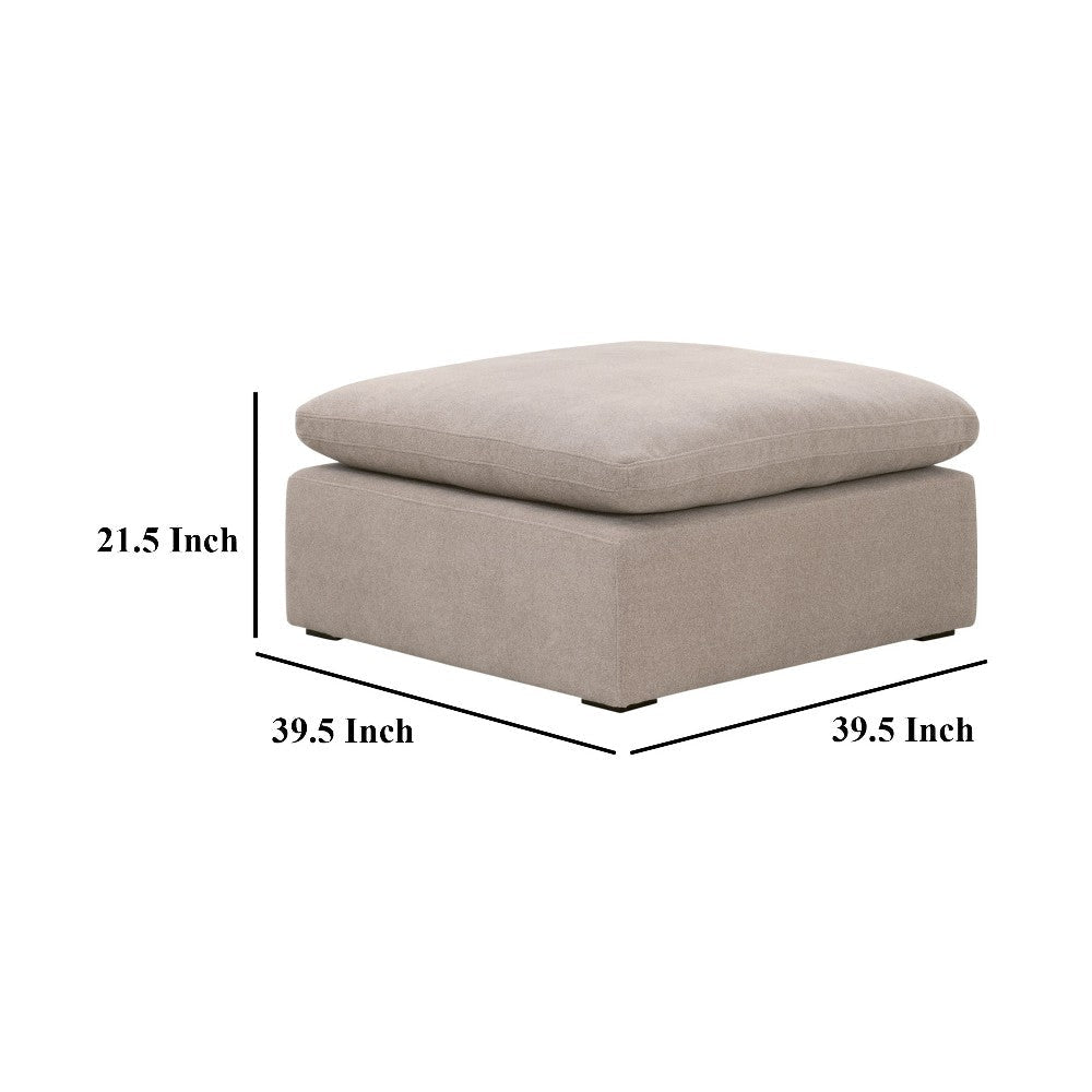 Lyra Ottoman 40 Inch Gray Smooth Texture Design Solid Birch Wood BM327645