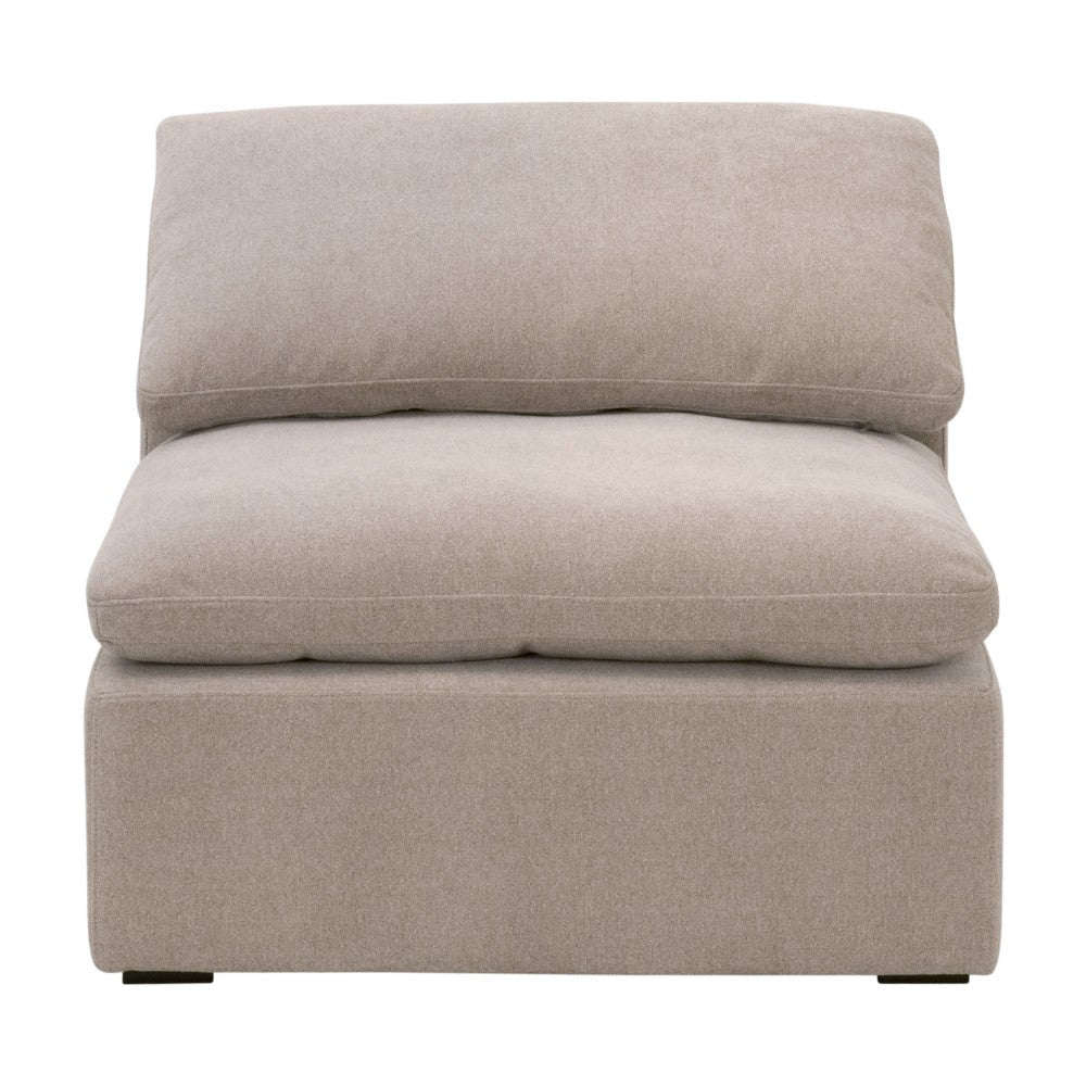 Lyra Modular Armless Chair Smooth Texture Gray Boucle Solid Wood BM327646
