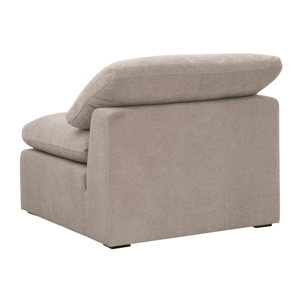 Lyra Modular Armless Chair Smooth Texture Gray Boucle Solid Wood BM327646