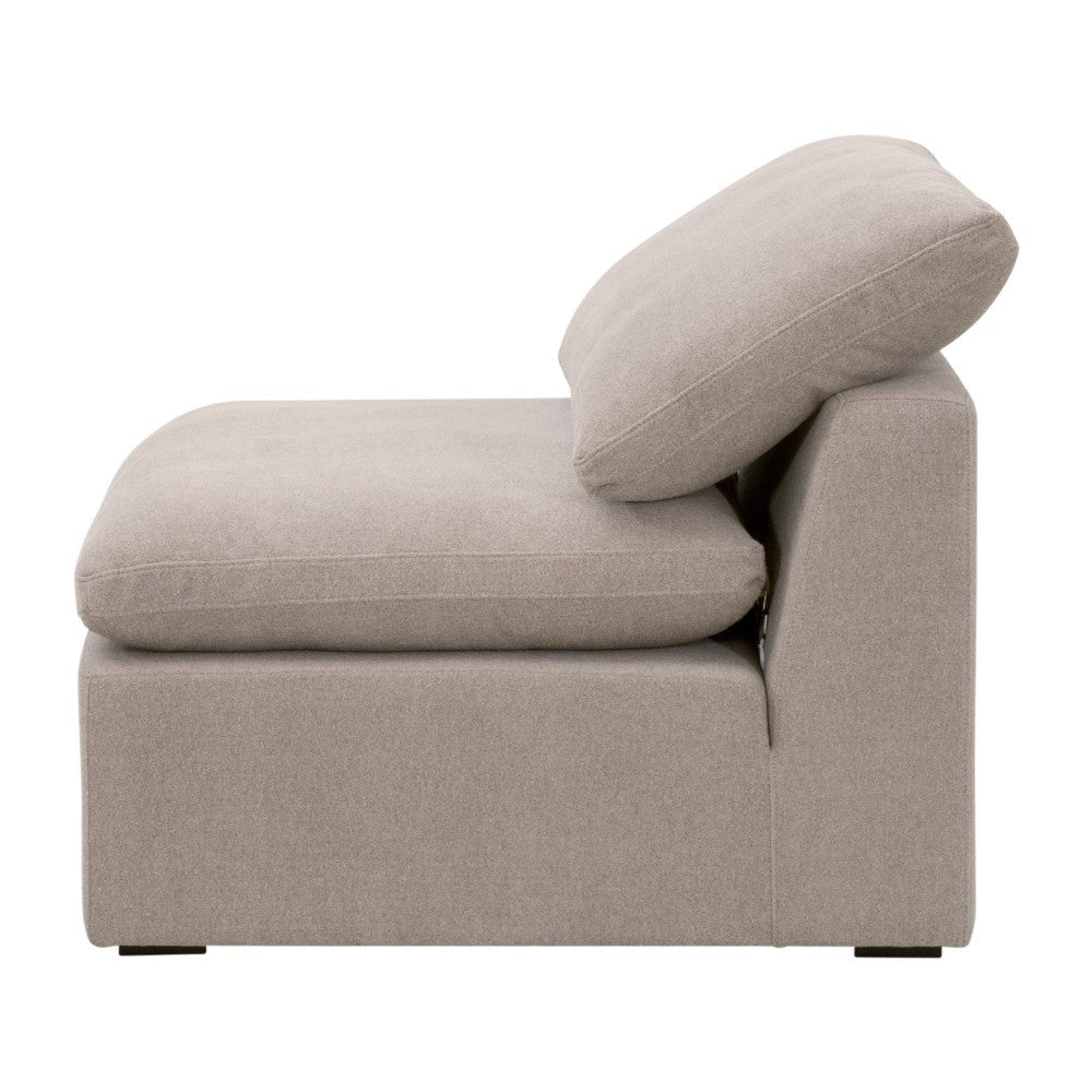 Lyra Modular Armless Chair Smooth Texture Gray Boucle Solid Wood BM327646