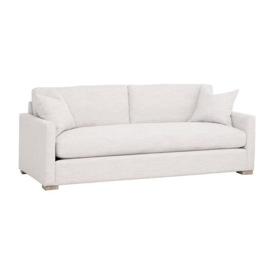 Sofa, Queen Size Sleeper Bed, 86 Inch, 2 Throw Pillows, White Finish