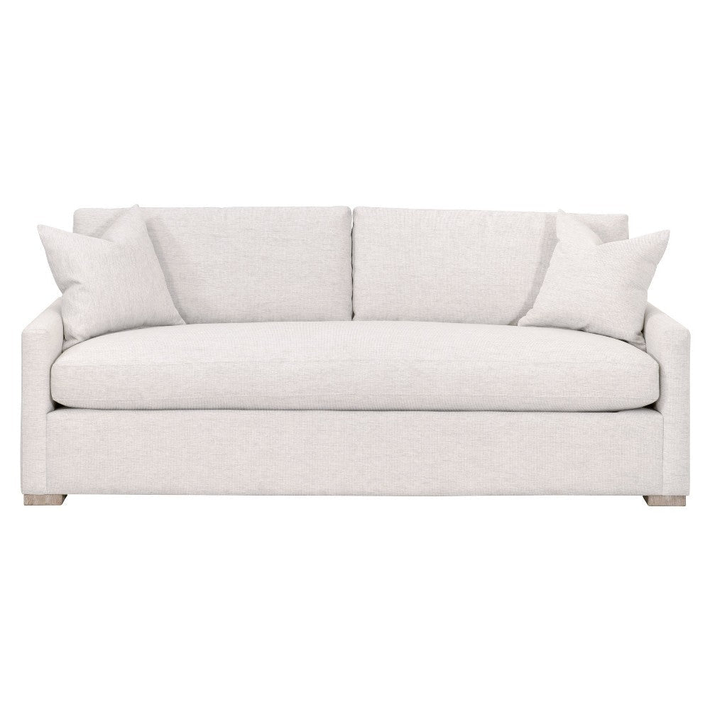 Sofa Queen Size Sleeper Bed 86 Inch 2 Throw Pillows White Finish BM327647