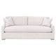 Sofa Queen Size Sleeper Bed 86 Inch 2 Throw Pillows White Finish BM327647