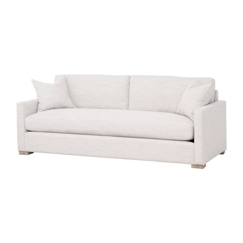 Sofa Queen Size Sleeper Bed 86 Inch 2 Throw Pillows White Finish BM327647